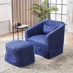 Barrel Accent Chair with Ottoman