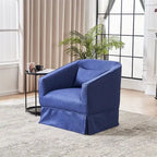 Barrel Accent Chair with Ottoman