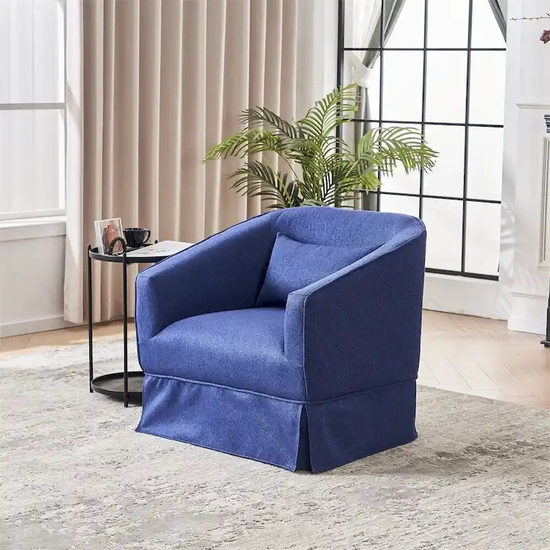 Barrel Accent Chair with Ottoman