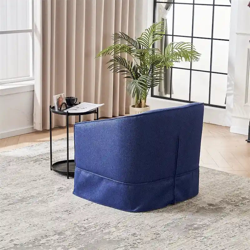 Barrel Accent Chair with Ottoman