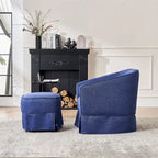 Barrel Accent Chair with Ottoman