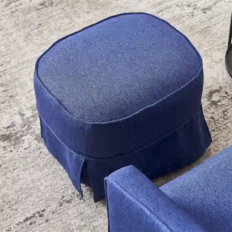 Barrel Accent Chair with Ottoman