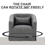 Barrel Accent Chair with Ottoman
