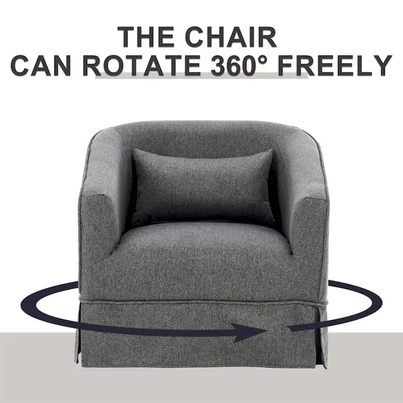 Barrel Accent Chair with Ottoman