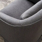 Barrel Accent Chair with Ottoman