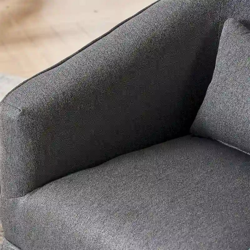 Barrel Accent Chair with Ottoman