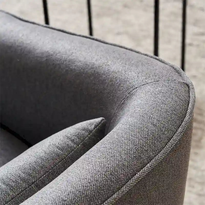 Barrel Accent Chair with Ottoman