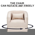 Barrel Accent Chair with Ottoman
