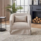 Barrel Accent Chair with Ottoman