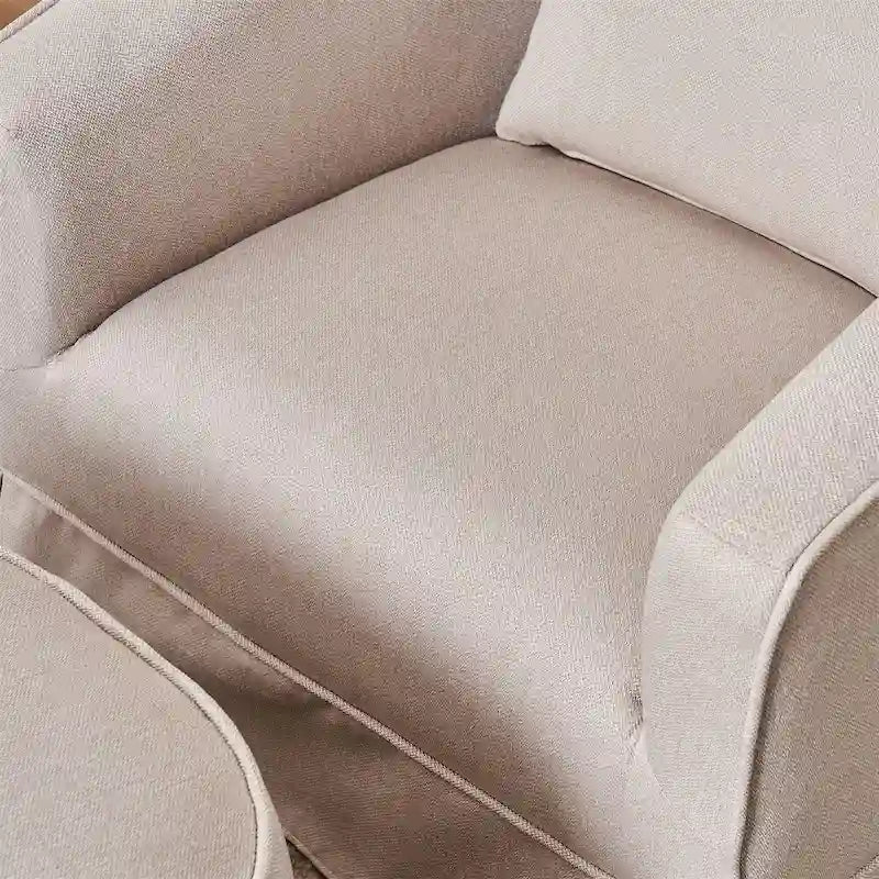 Barrel Accent Chair with Ottoman