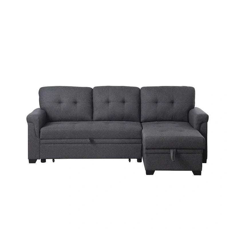 84-inch Reversible Sleeper Sectional Sofa with Storage Chaise