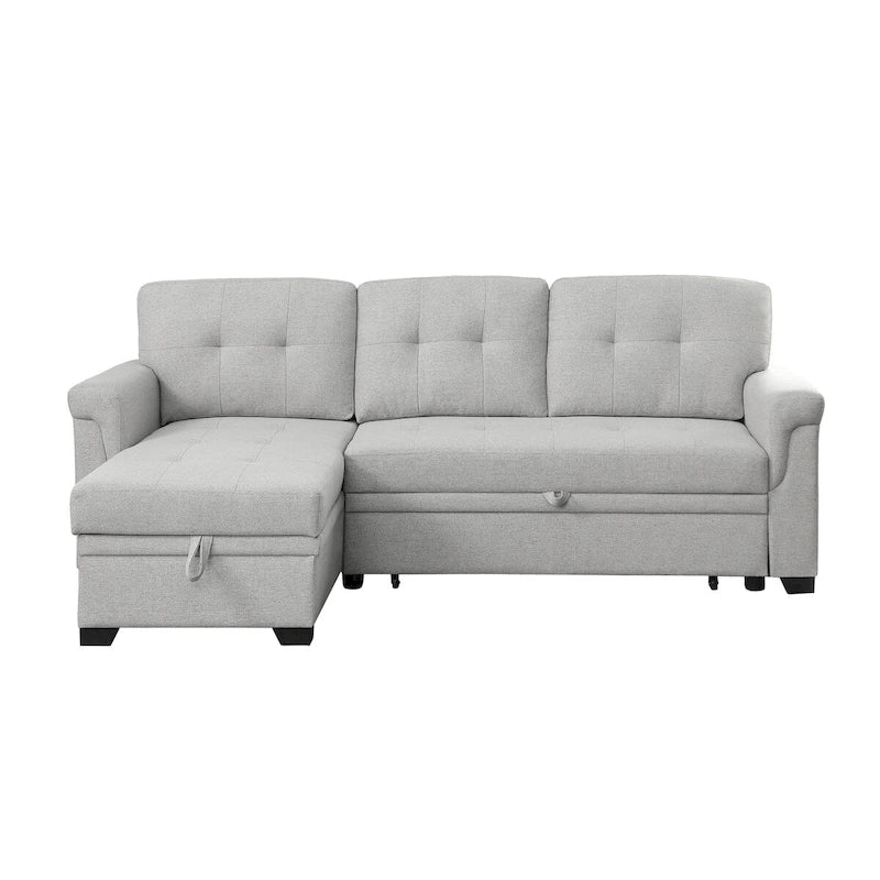 84-inch Reversible Sleeper Sectional Sofa with Storage Chaise
