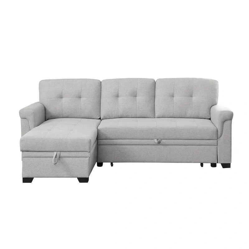84-inch Reversible Sleeper Sectional Sofa with Storage Chaise