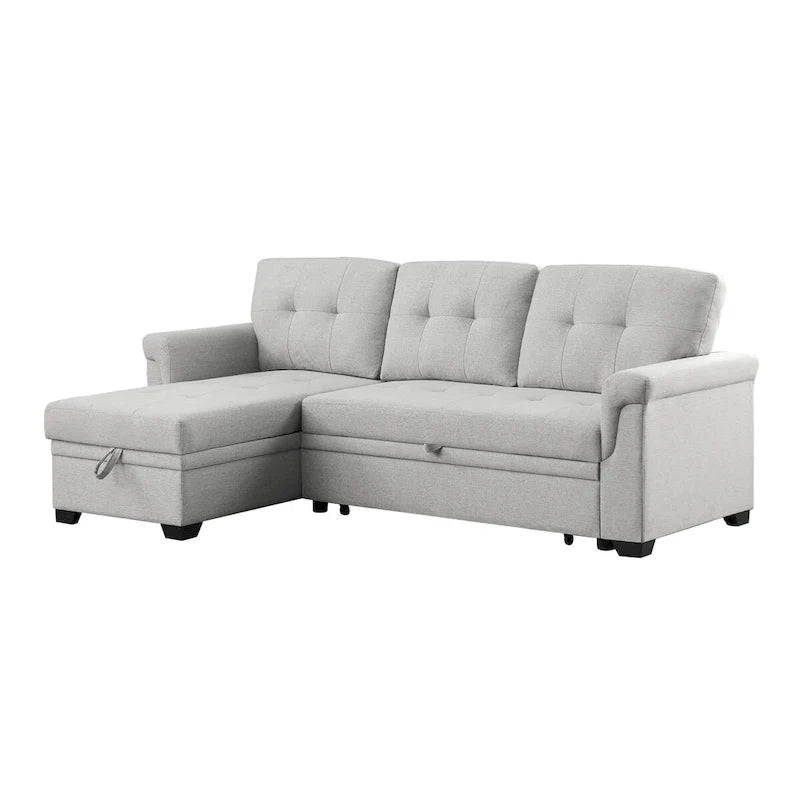 84-inch Reversible Sleeper Sectional Sofa with Storage Chaise