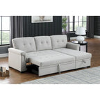 84-inch Reversible Sleeper Sectional Sofa with Storage Chaise