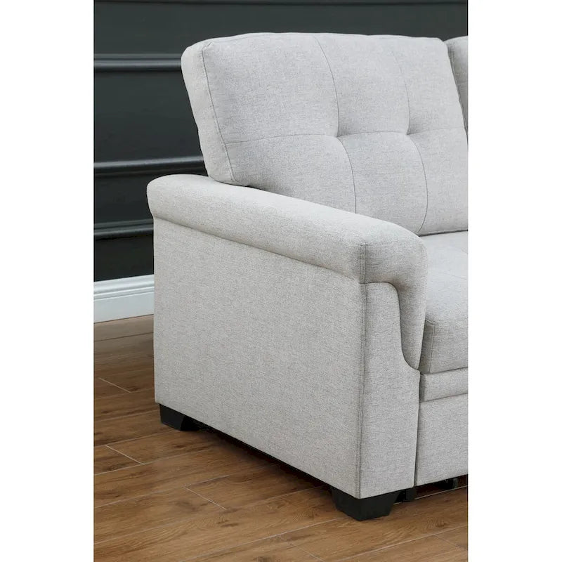 84-inch Reversible Sleeper Sectional Sofa with Storage Chaise