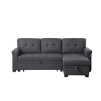 84-inch Reversible Sleeper Sectional Sofa with Storage Chaise