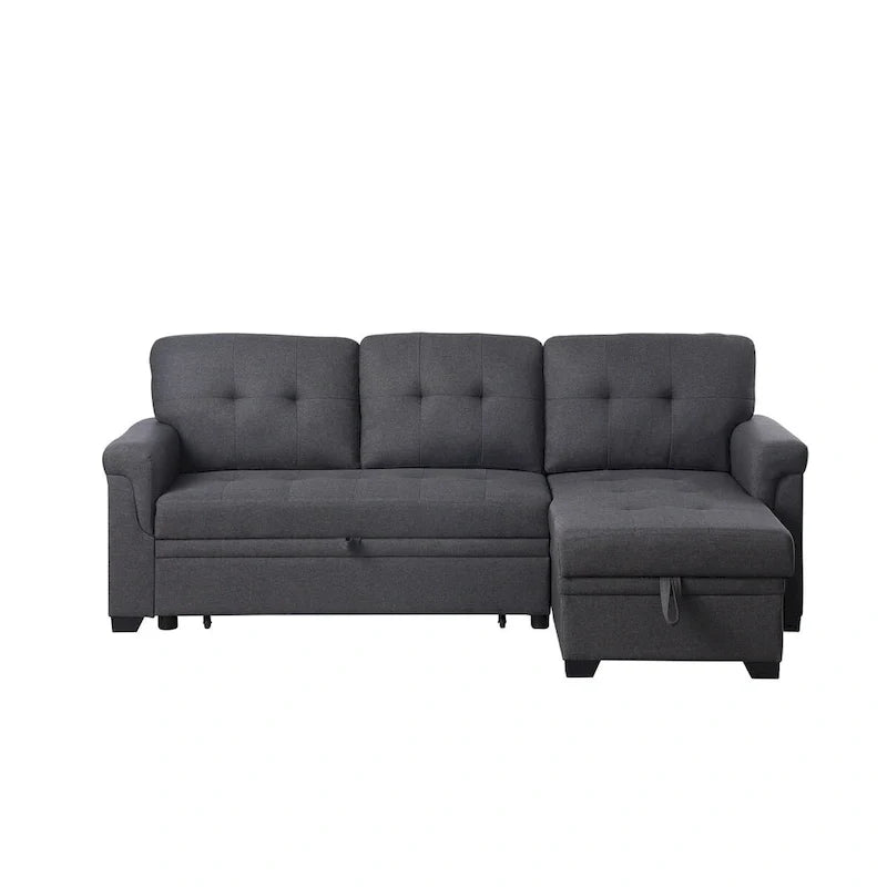 84-inch Reversible Sleeper Sectional Sofa with Storage Chaise