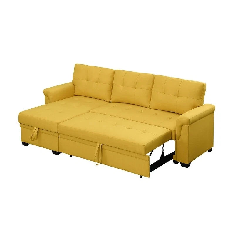 84-inch Reversible Sleeper Sectional Sofa with Storage Chaise