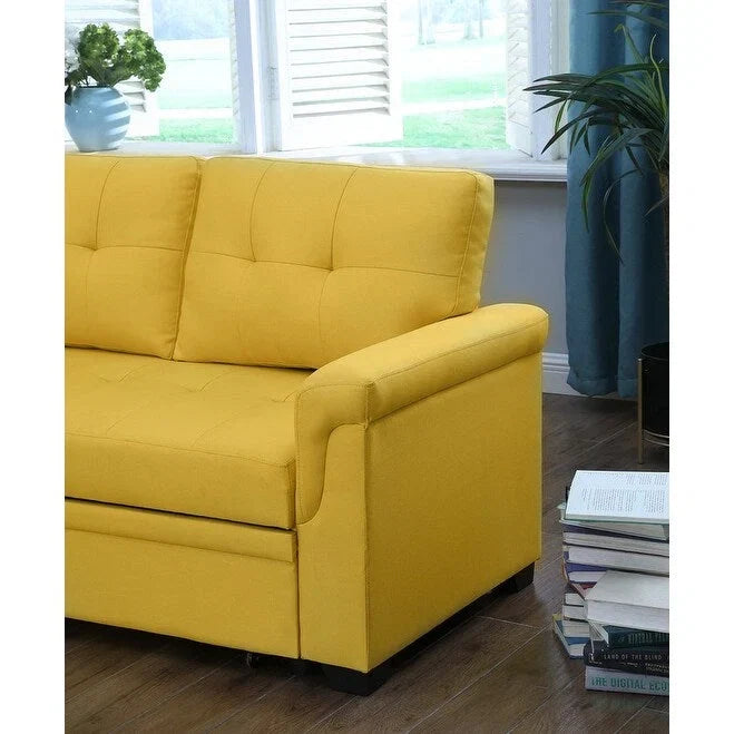 84-inch Reversible Sleeper Sectional Sofa with Storage Chaise