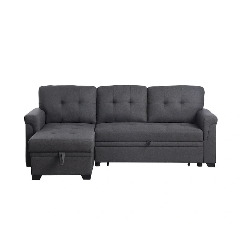 84-inch Reversible Sleeper Sectional Sofa with Storage Chaise