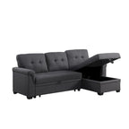 84-inch Reversible Sleeper Sectional Sofa with Storage Chaise