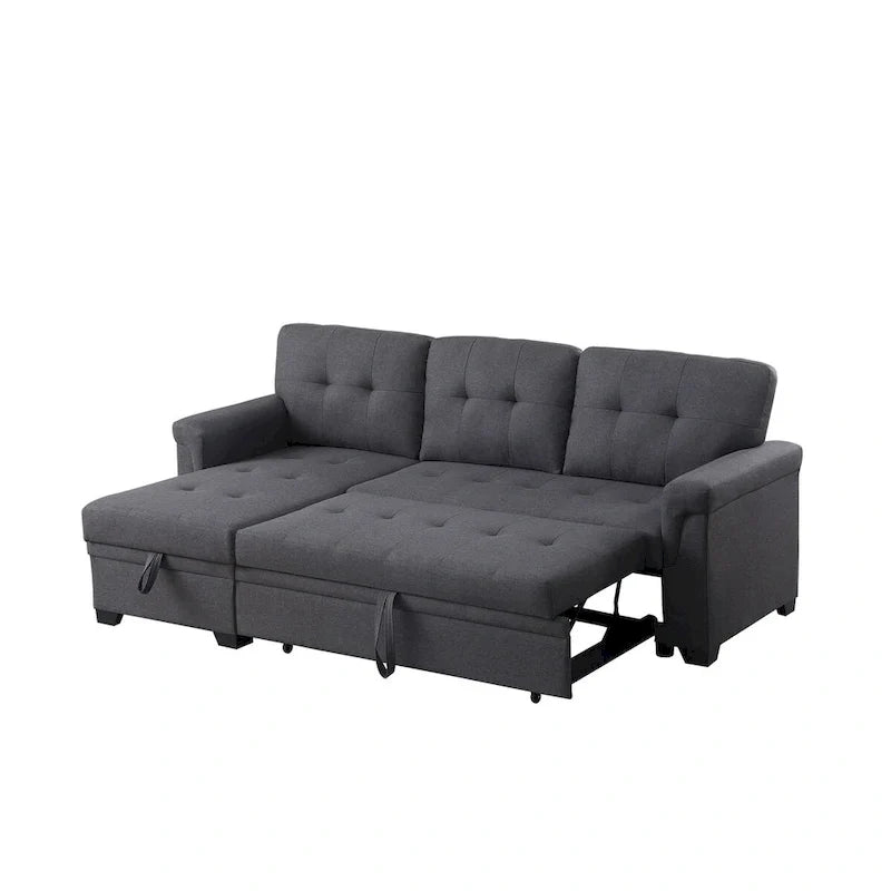 84-inch Reversible Sleeper Sectional Sofa with Storage Chaise