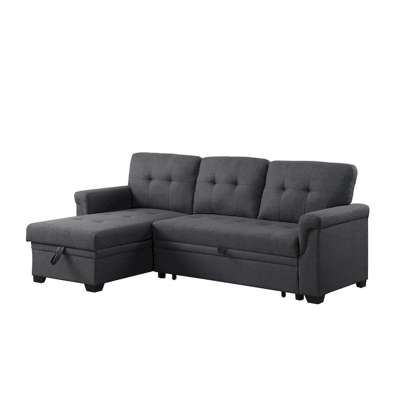 84-inch Reversible Sleeper Sectional Sofa with Storage Chaise