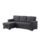84-inch Reversible Sleeper Sectional Sofa with Storage Chaise