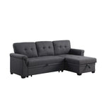 84-inch Reversible Sleeper Sectional Sofa with Storage Chaise