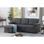 84-inch Reversible Sleeper Sectional Sofa with Storage Chaise