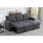 84-inch Reversible Sleeper Sectional Sofa with Storage Chaise