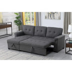 84-inch Reversible Sleeper Sectional Sofa with Storage Chaise