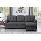 84-inch Reversible Sleeper Sectional Sofa with Storage Chaise