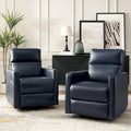 Genuine Leather Swivel Rocker Recliner (Set of 2)