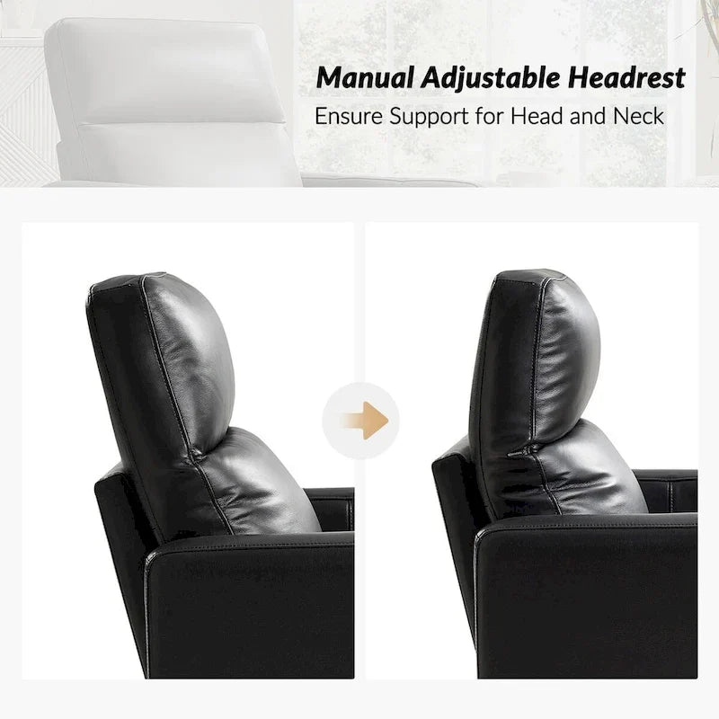 Genuine Leather Swivel Rocker Recliner (Set of 2)