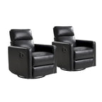 Genuine Leather Swivel Rocker Recliner (Set of 2)