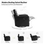 Genuine Leather Swivel Rocker Recliner (Set of 2)