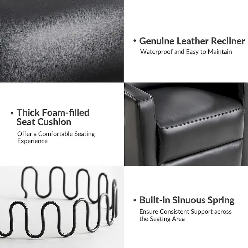 Genuine Leather Swivel Rocker Recliner (Set of 2)