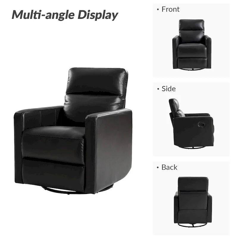 Genuine Leather Swivel Rocker Recliner (Set of 2)