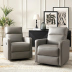 Genuine Leather Swivel Rocker Recliner (Set of 2)