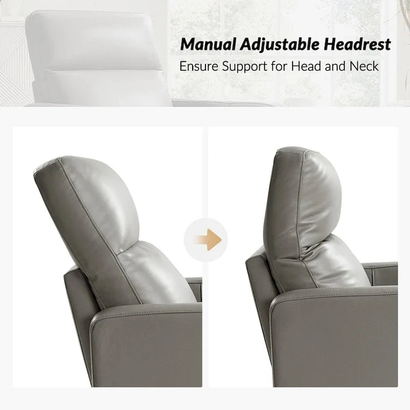 Genuine Leather Swivel Rocker Recliner (Set of 2)