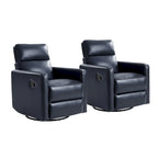 Genuine Leather Swivel Rocker Recliner (Set of 2)