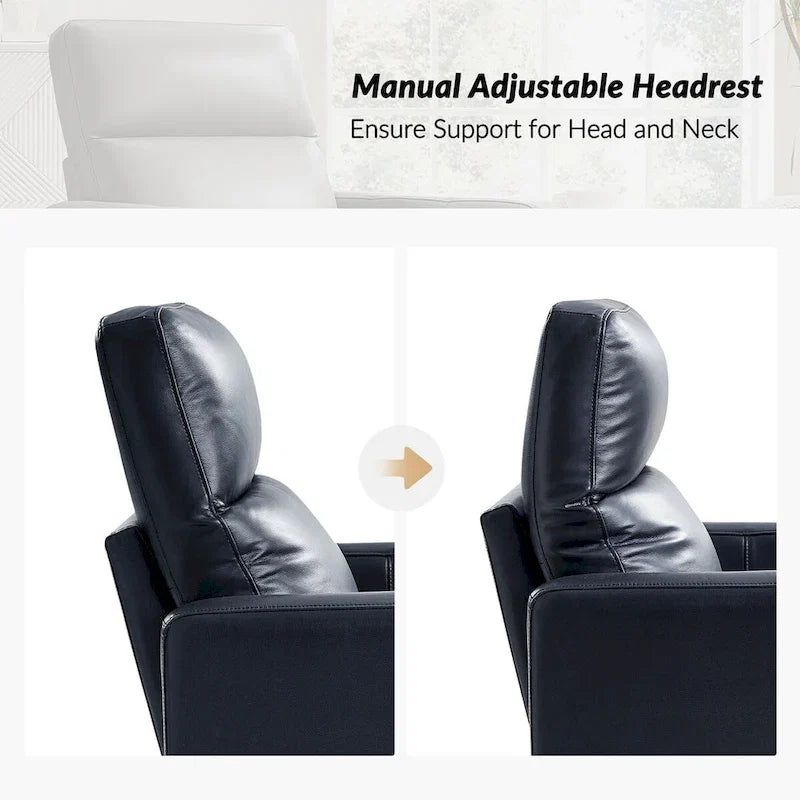 Genuine Leather Swivel Rocker Recliner (Set of 2)