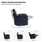 Genuine Leather Swivel Rocker Recliner (Set of 2)