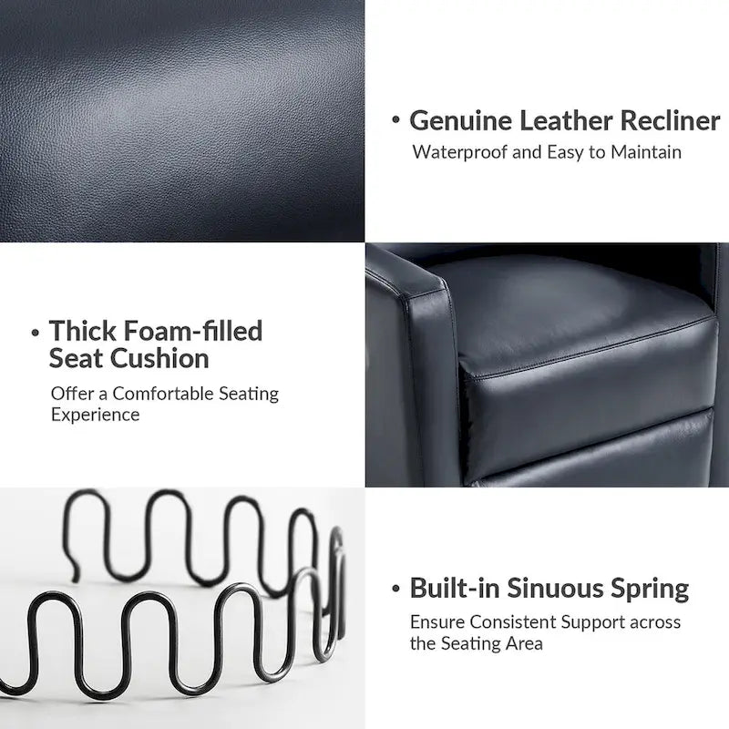 Genuine Leather Swivel Rocker Recliner (Set of 2)