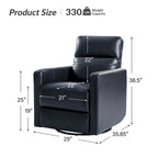 Genuine Leather Swivel Rocker Recliner (Set of 2)