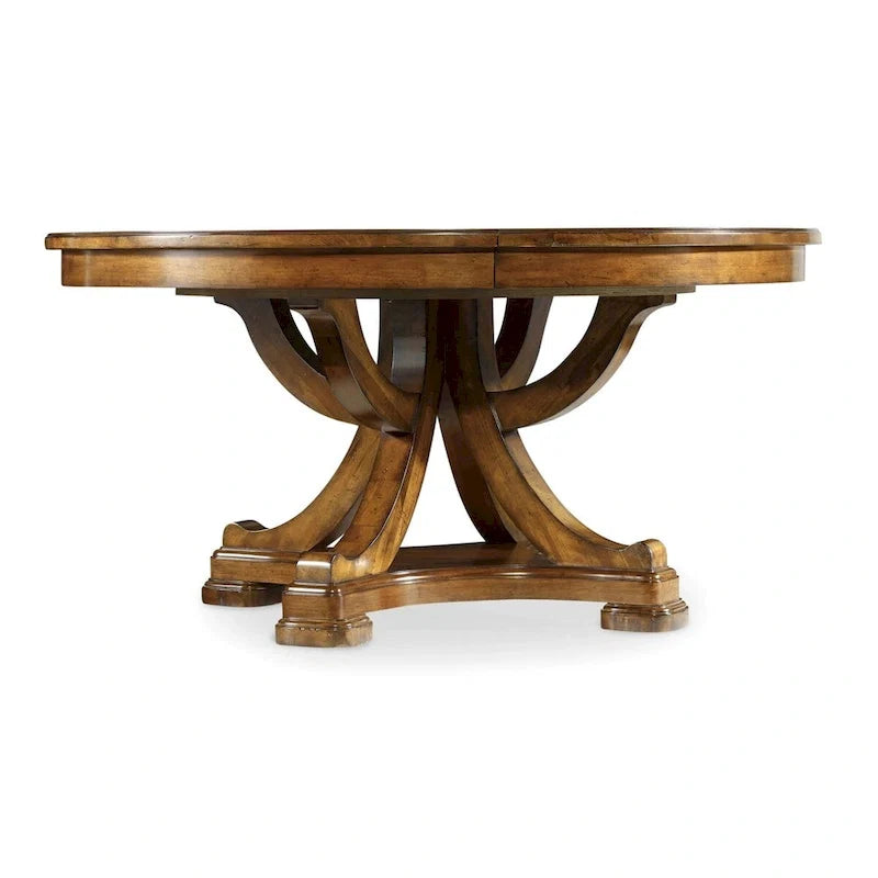 Round Pedestal Dining Table with 18 Leaf
