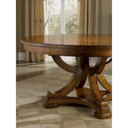 Round Pedestal Dining Table with 18 Leaf