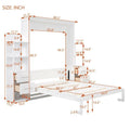 Queen Size Wall Bed with Shelves, Drawers and LED Lights